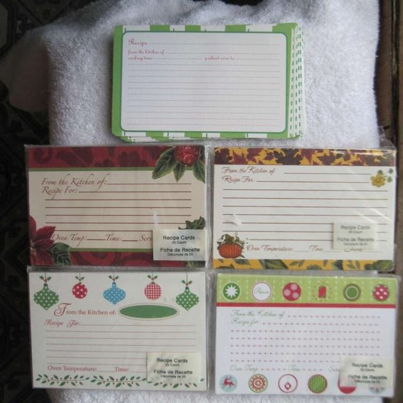 20 Studio 18 4 x 6 Blank Recipe Cards Peace Ornaments Deer Holiday Motif Pattern - Picture 8 of 9